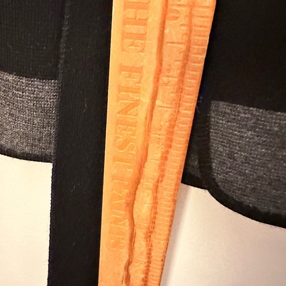 BCBGMAXARIA Woman S wrap stripe cardigan wool black grey gorpcore quiet luxury - Picture 9 of 10